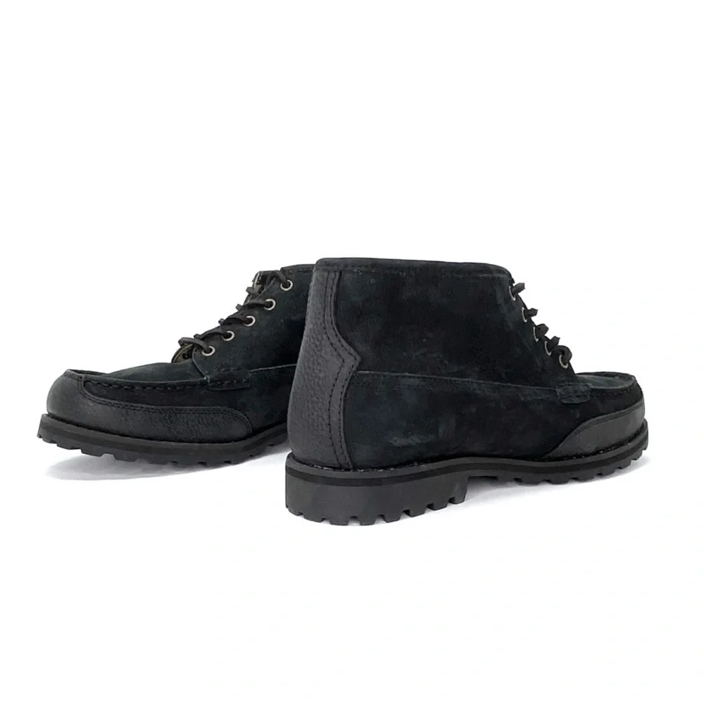 Polo Ralph Lauren Boots “Waterton” Black Nubuck Ankle Chucka Lug Size 7 New NWT